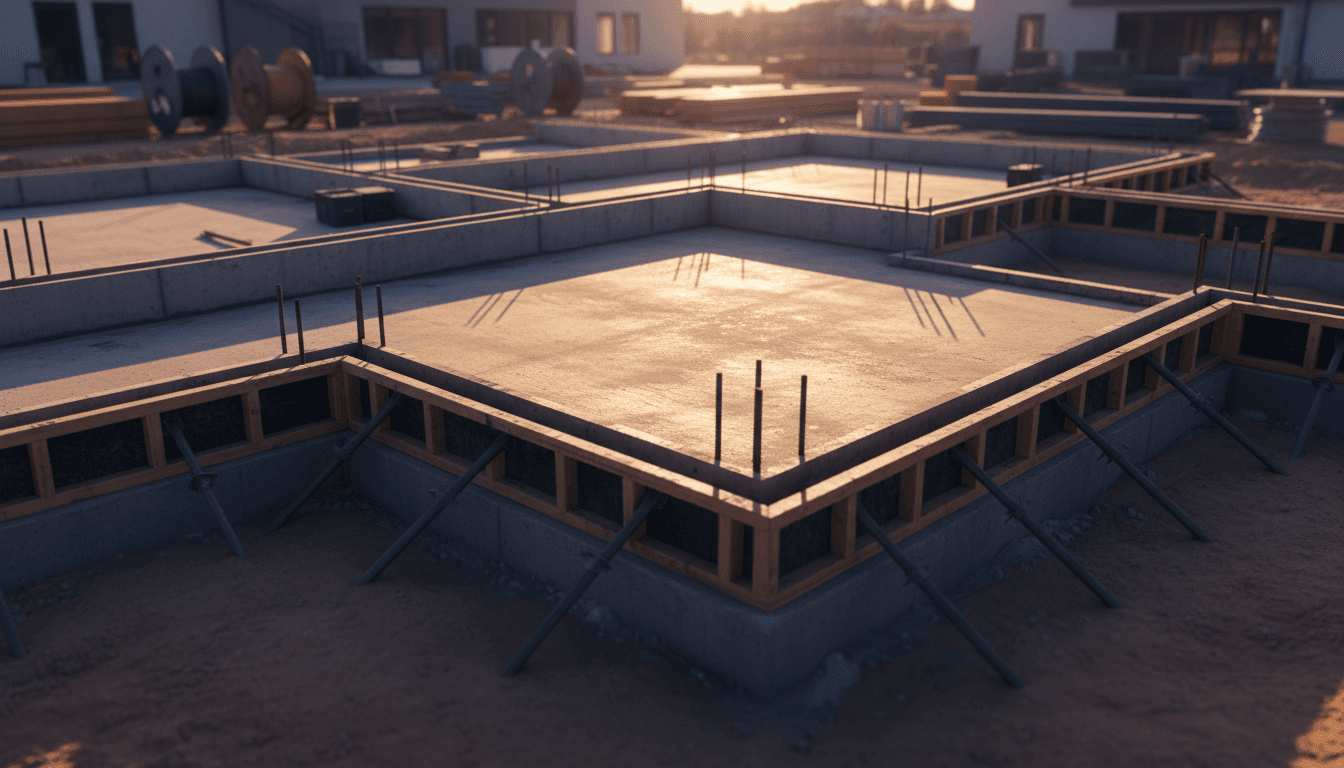 Residential concrete foundation construction in Duchesne, Utah